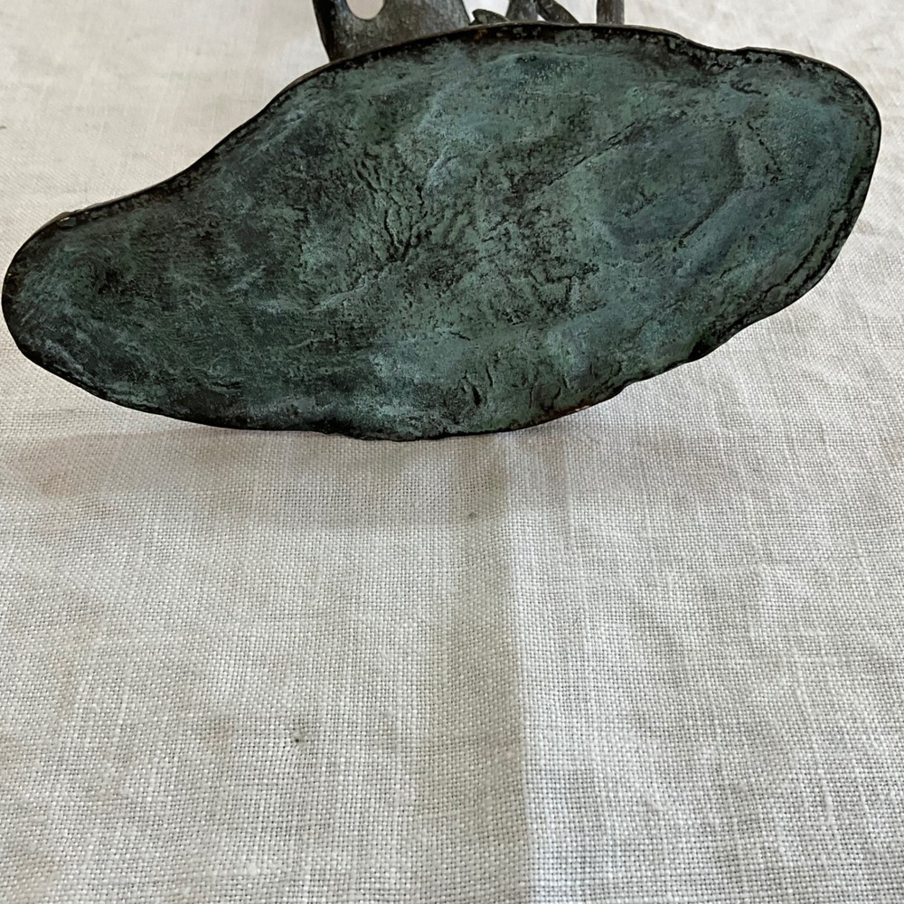 Vintage Style Verdigris Bronze Frog Acrobat Candlestick Holder Figural 10.5" - Picture 7 of 10